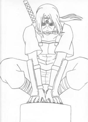 Uchiha Itachi boyama sayfası,  coloring page, Havalı Jounin Uchiha Itachi, 