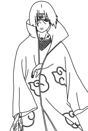 Uchiha Itachi boyama sayfası,  coloring page, Akatsuki Itachi, 