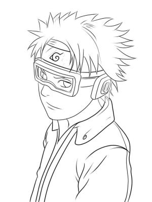 Uchiha Obito boyama sayfası,  coloring page, Yüz Yakışıklı Obito, 