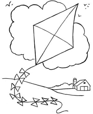 Uçurtma boyama sayfası,  coloring page, Uçan Uçurtma, 