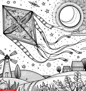 Uçurtma boyama sayfası, coloring page, ,