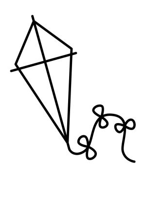 Uçurtma boyama sayfası,  coloring page, masalsı, renkli, karikatür