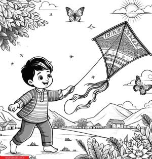 Uçurtma boyama sayfası, coloring page, ,