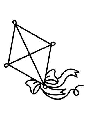 Uçurtma boyama sayfası,  coloring page, , Kite With Bow
