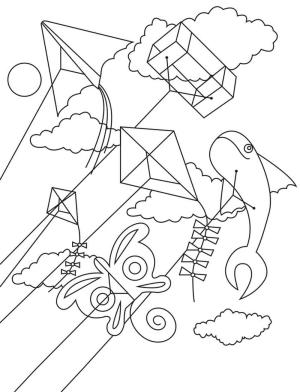 Uçurtma boyama sayfası,  coloring page, Uçurtma Festivali, 