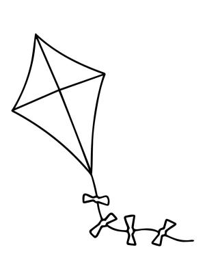 Uçurtma boyama sayfası,  coloring page, çerçeveli, yuvarlak hatlı, basit