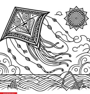 Uçurtma boyama sayfası, coloring page, ,