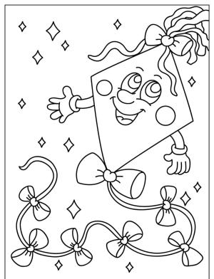 Uçurtma boyama sayfası,  coloring page, , The Kite Cute