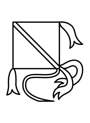 Uçurtma boyama sayfası,  coloring page, benzersiz, şekilli, minimal