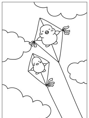 Uçurtma boyama sayfası,  coloring page, , Kites Cute