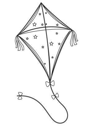 Uçurtma boyama sayfası,  coloring page, , Free Printable Kite