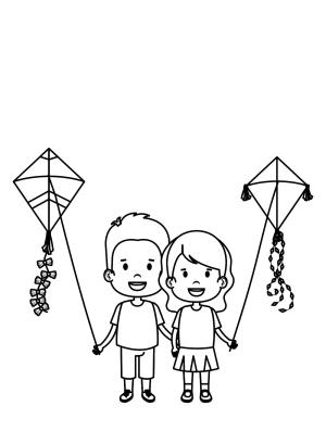 Uçurtma boyama sayfası,  coloring page, canlı, kreatif, renkli