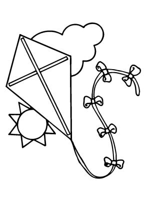 Uçurtma boyama sayfası,  coloring page, şirin, sevimli, kolay