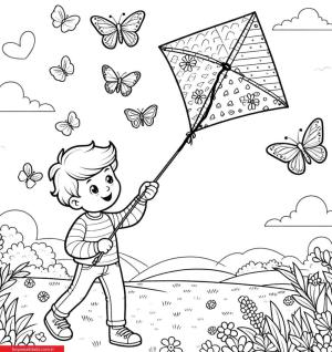 Uçurtma boyama sayfası, coloring page, ,