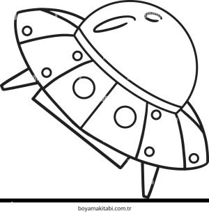 UFO boyama sayfası – keyifli zaman, renkli çizimler