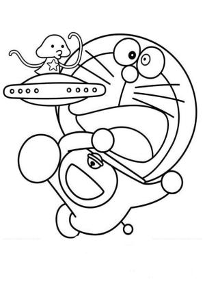 UFO boyama sayfası,  coloring page, Doremon Ve UFO, 