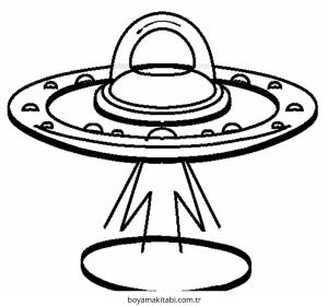 UFO boyama sayfası – sanatsal çalışma, çocuklar için