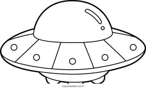 UFO boyama sayfası – çizgi film temalı, basit çizim