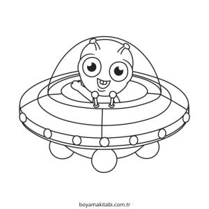 UFO boyama sayfası – yaratıcılık, eğlenceli etkinlik