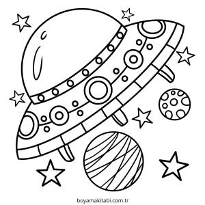 UFO boyama sayfası – ücretsiz yazdır, boyama etkinliği