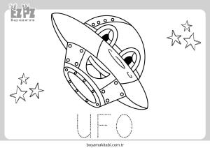 UFO boyama sayfası – okul öncesi, evde etkinlik