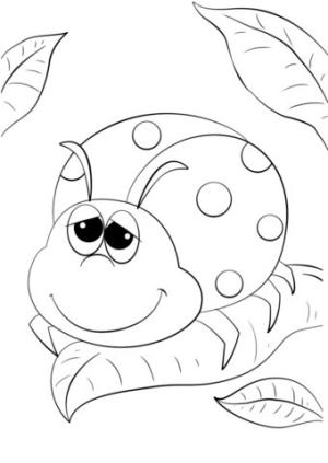 Uğur Böceği boyama sayfası,  coloring page, Karikatür Uğur Böceği, 