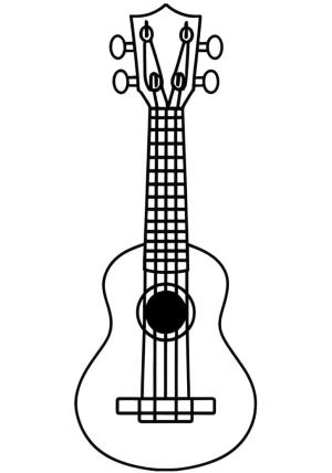 Ukulele boyama sayfası,  coloring page, Ücretsiz yazdırılabilir Ukulele, 