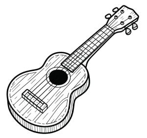 Ukulele boyama sayfası,  coloring page, Ukulele anahat görüntüsü, 