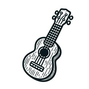 Ukulele boyama sayfası,  coloring page, Ukulele hat sanatı, 