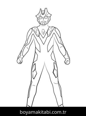 Ultraman boyama sayfası – çizgi film temalı, basit çizim