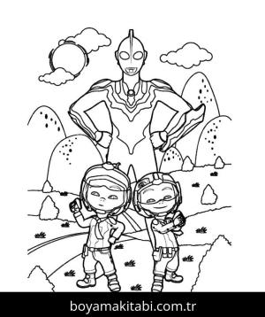 Ultraman boyama sayfası – okul öncesi, evde etkinlik