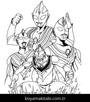 Ultraman boyama sayfası – çocuk aktivitesi, PDF indir