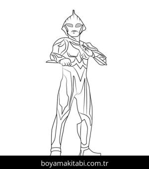 Ultraman boyama sayfası – basit çizim, kolay boyama