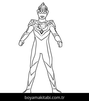 Ultraman boyama sayfası – boyama çalışması, yaratıcılığı geliştirir