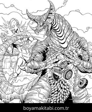 Ultraman boyama sayfası – yaratıcılığı geliştirir, keyifli zaman