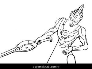 Ultraman boyama sayfası – sevimli karakter, sanatsal çalışma