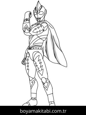 Ultraman boyama sayfası – sanatsal çalışma, çocuklar için
