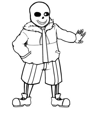 Undertale boyama sayfası,  coloring page, Serin Sans Baskı, 