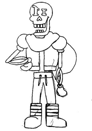 Undertale boyama sayfası,  coloring page, Undertale Den Papirüs Sevimli, 