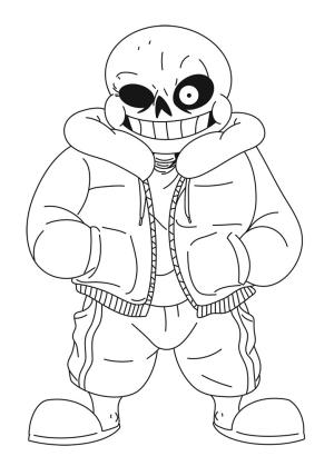 Undertale boyama sayfası,  coloring page, Kötü Sans, 