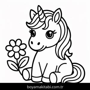 Unicorn boyama sayfası – el becerilerini geliştirir, boyama çalışması