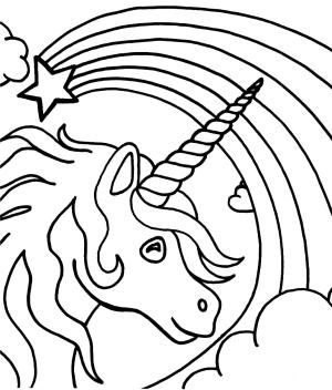 Unicorn boyama sayfası, Unicorn coloring page, Unicorn Gökkuşağı Ile Kafa, 