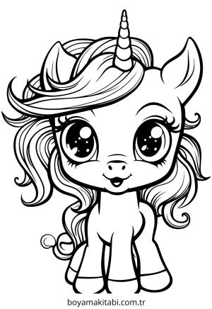 Unicorn boyama sayfası – keyifli zaman, renkli çizimler