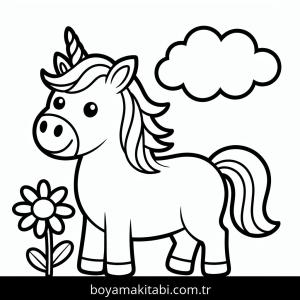 Unicorn boyama sayfası – keyifli zaman, renkli çizimler