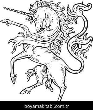 Unicorn boyama sayfası – sanatsal çalışma, çocuklar için