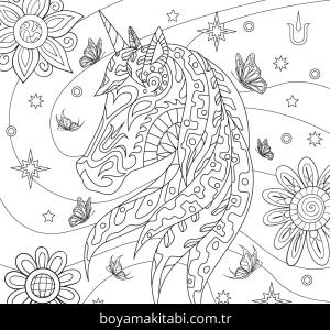 Unicorn boyama sayfası – okul öncesi, evde etkinlik