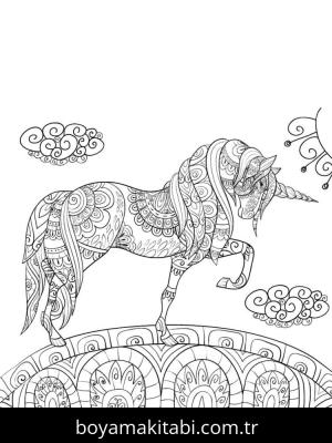 Unicorn boyama sayfası – evde etkinlik, ücretsiz yazdır