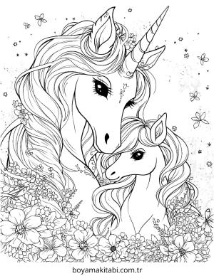Unicorn boyama sayfası – yaratıcılığı geliştirir, keyifli zaman