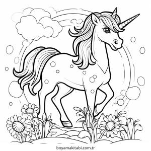 Unicorn boyama sayfası – ücretsiz yazdır, boyama etkinliği