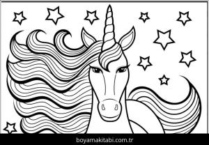 Unicorn boyama sayfası – okul öncesi, evde etkinlik